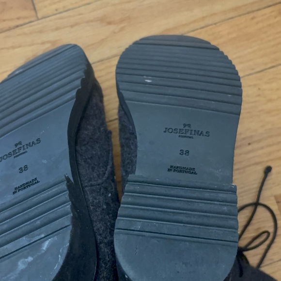 Josefina Portugal Charcoal Gray Leather & Wools Boots Size 7 - Picture 6 of 8